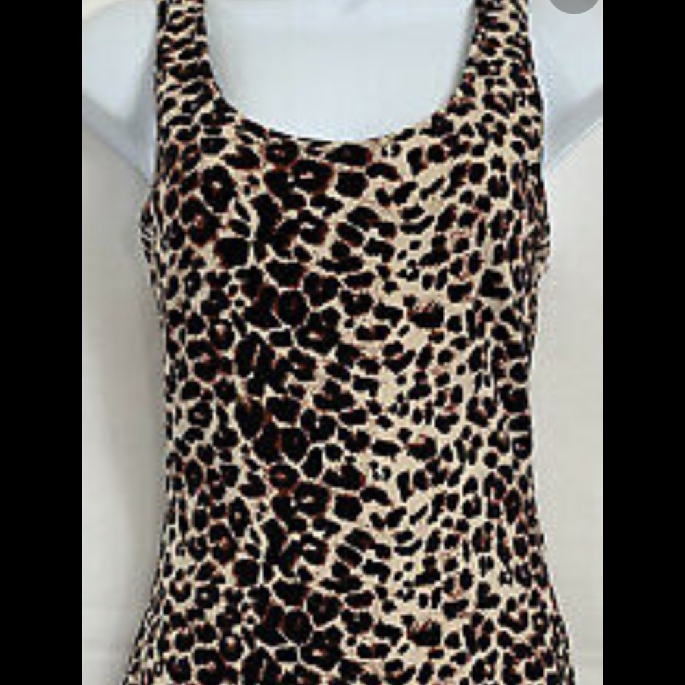 NWOT leopard print racerback tank dress